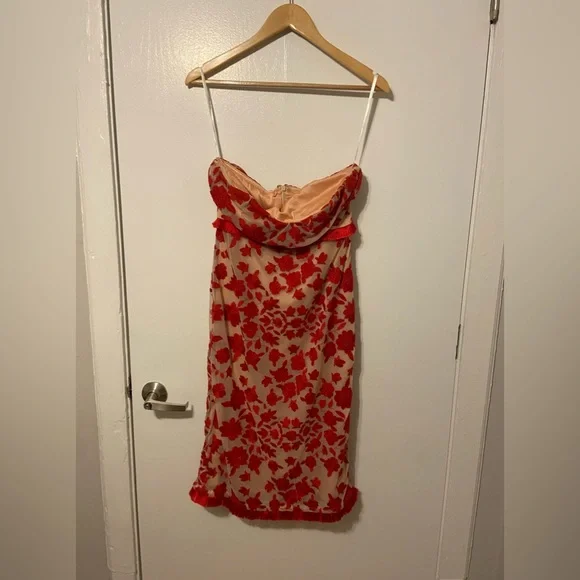REVOLVE | Dresses | Revolve Lover Friends Red Lace Floral Sol Midi Dress Sz  Medium | Poshmark